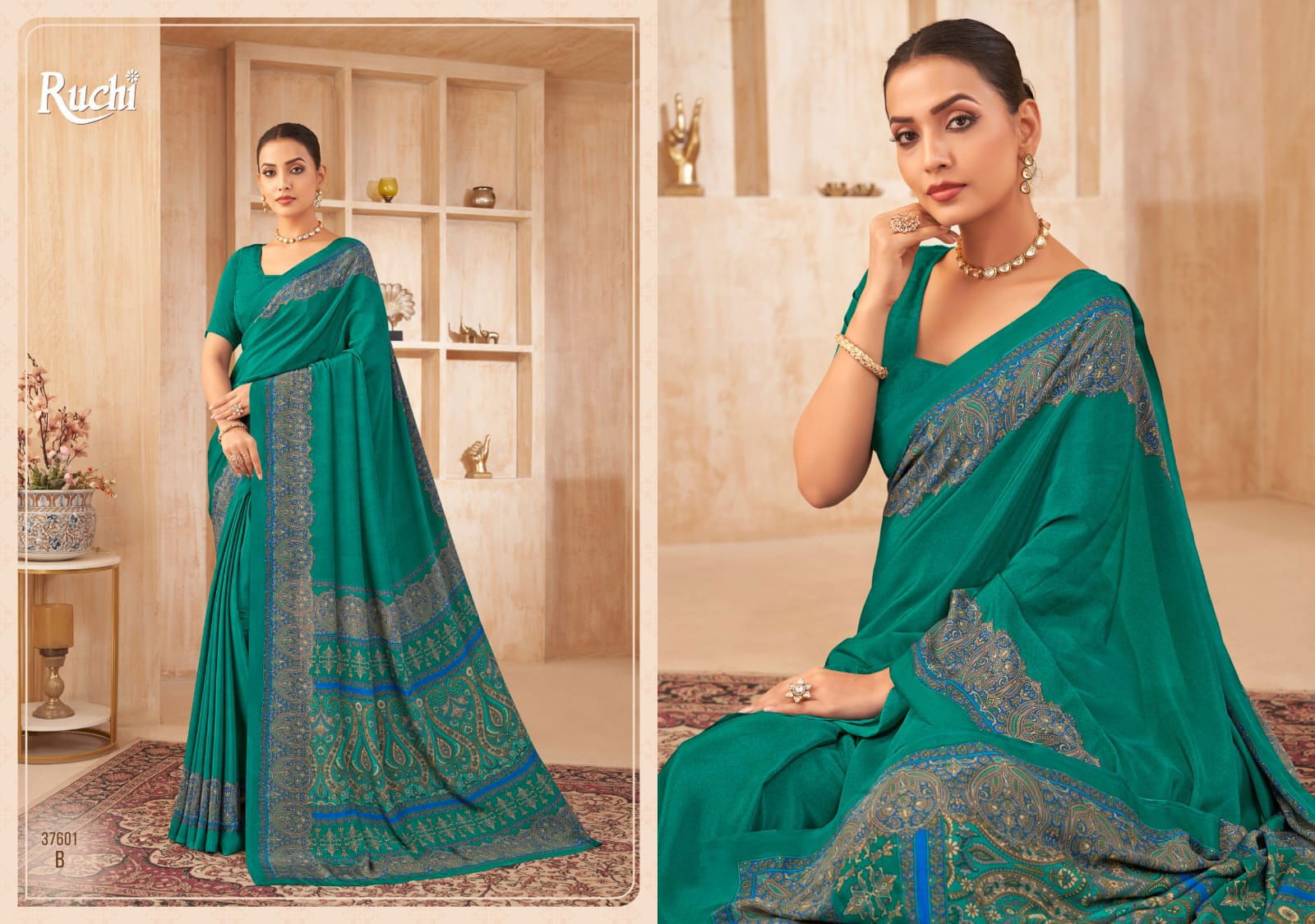 Vivanta Silk 38 By Ruchi Silk Crepe Printed Sarees Wholesale Shop In Surat